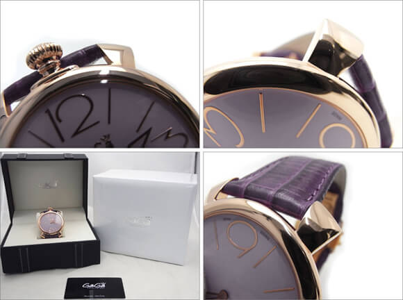 ガガミラノ スーパーコピーGaGa MILANO 時計 マニュアーレシン46mm パープルレザー 5091.02